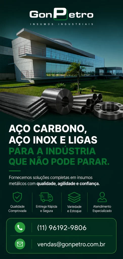 aco carbono ou aco inox para industria